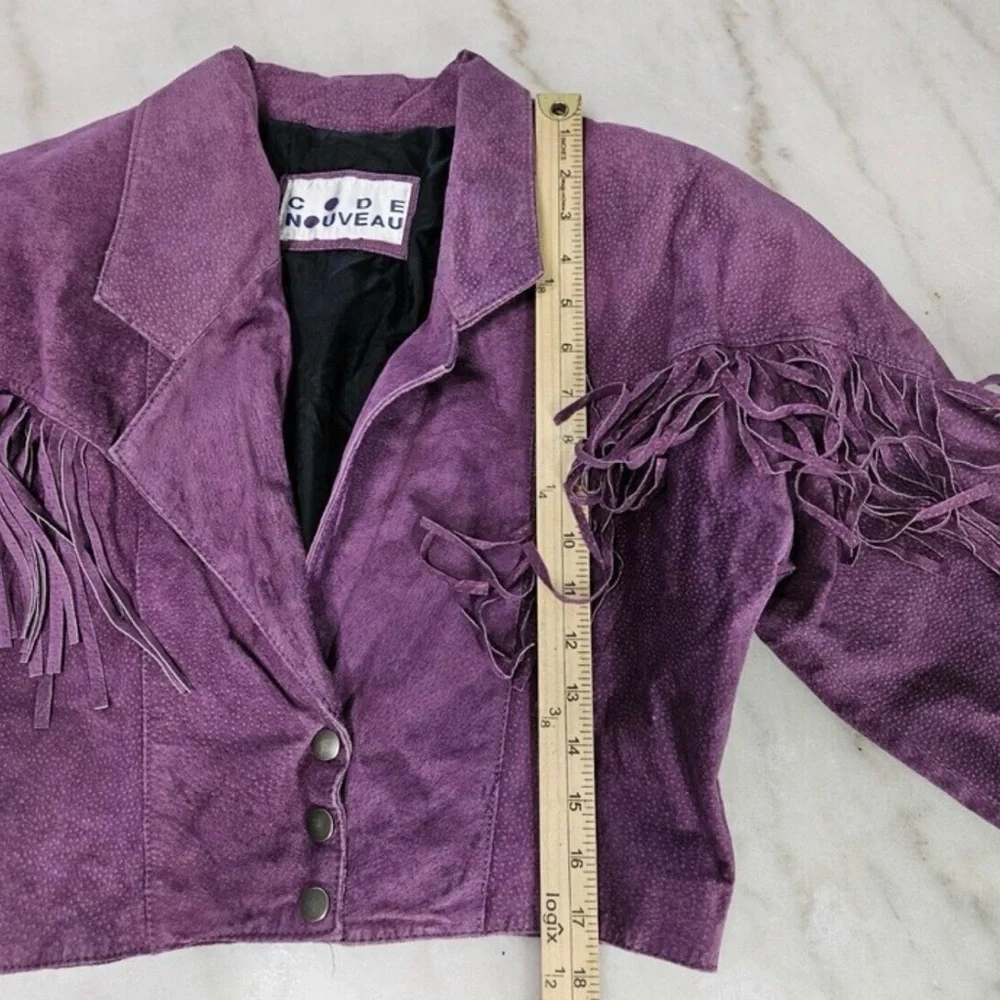 VTG Purple suede fringe jacket - Picture 11 of 13